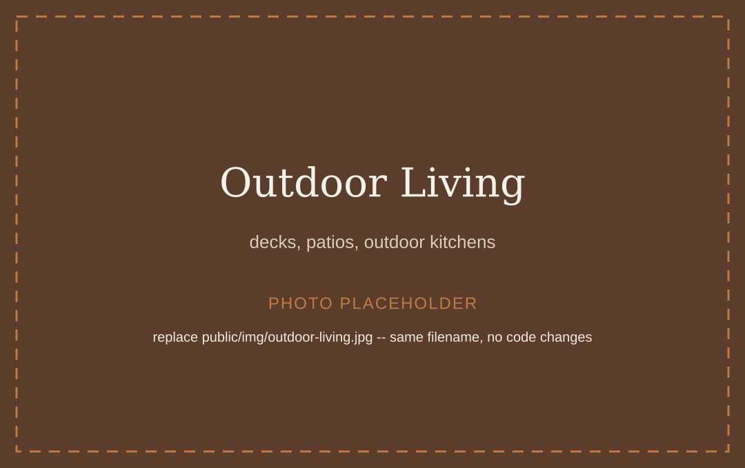 Placeholder image for outdoor living projects
